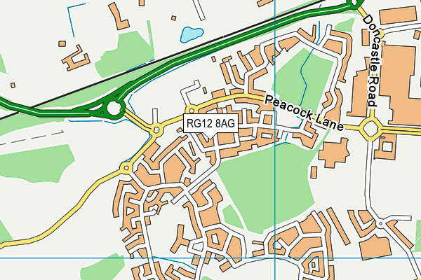 RG12 8AG map - OS VectorMap District (Ordnance Survey)