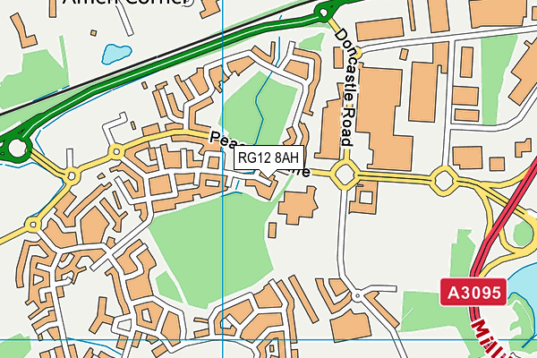 RG12 8AH map - OS VectorMap District (Ordnance Survey)