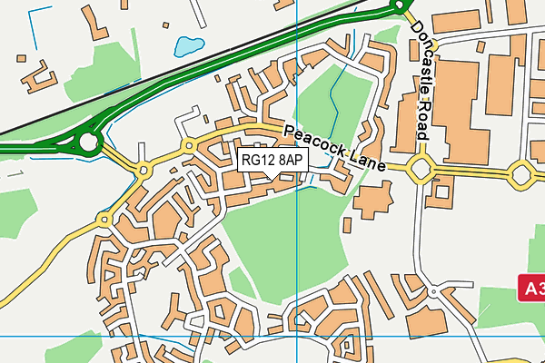 RG12 8AP map - OS VectorMap District (Ordnance Survey)