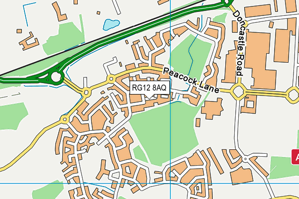 RG12 8AQ map - OS VectorMap District (Ordnance Survey)