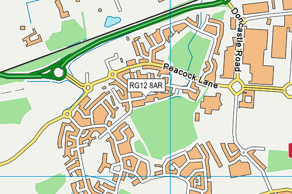 RG12 8AR map - OS VectorMap District (Ordnance Survey)