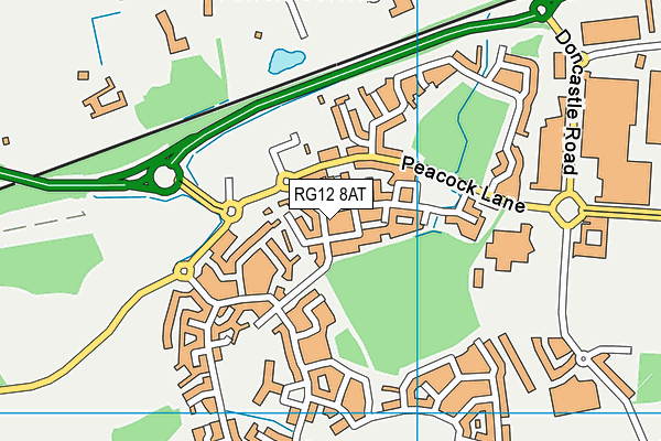RG12 8AT map - OS VectorMap District (Ordnance Survey)