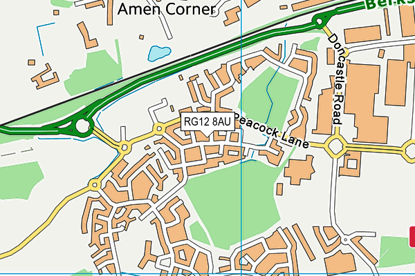 RG12 8AU map - OS VectorMap District (Ordnance Survey)