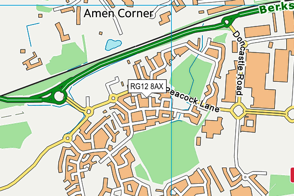 RG12 8AX map - OS VectorMap District (Ordnance Survey)