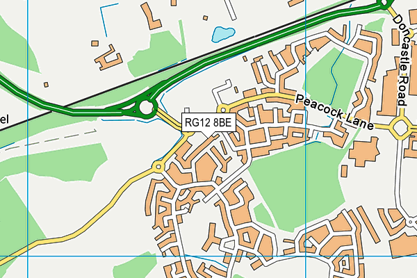 RG12 8BE map - OS VectorMap District (Ordnance Survey)