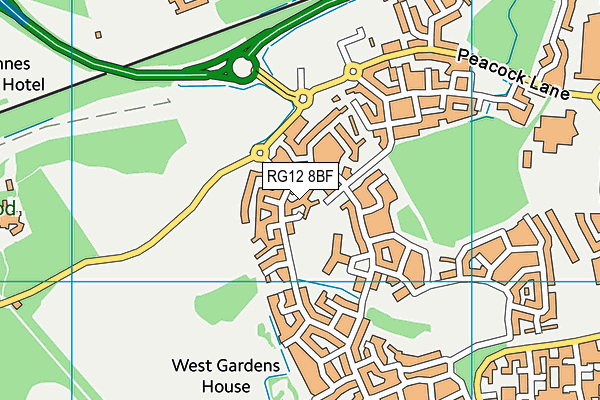 RG12 8BF map - OS VectorMap District (Ordnance Survey)