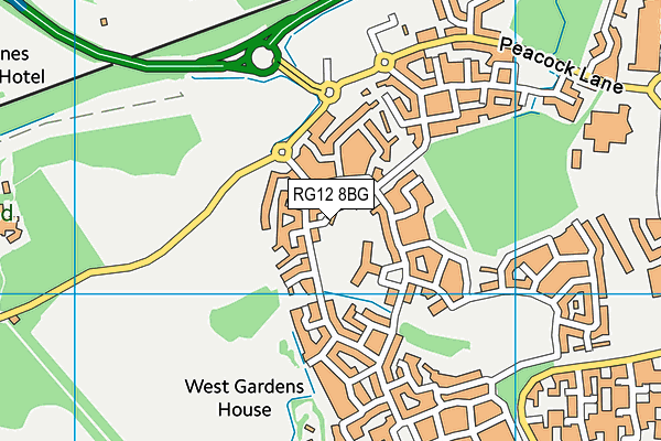 RG12 8BG map - OS VectorMap District (Ordnance Survey)