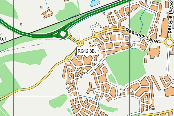 RG12 8BJ map - OS VectorMap District (Ordnance Survey)
