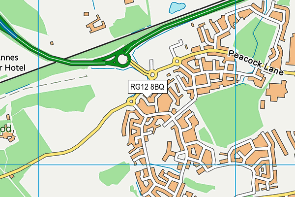 RG12 8BQ map - OS VectorMap District (Ordnance Survey)