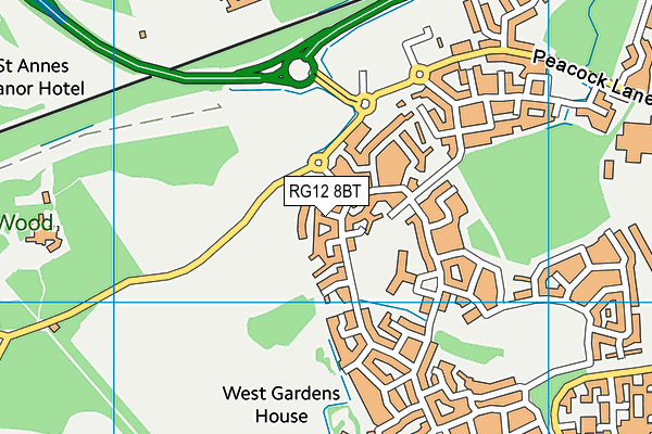 RG12 8BT map - OS VectorMap District (Ordnance Survey)