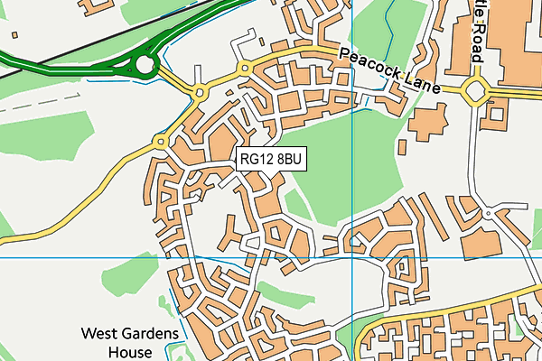 RG12 8BU map - OS VectorMap District (Ordnance Survey)