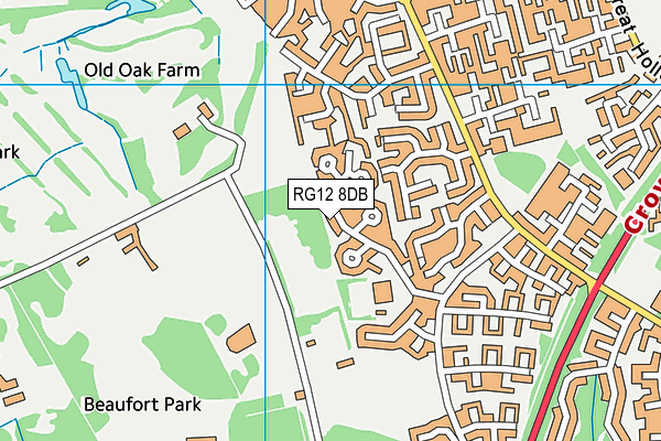 RG12 8DB map - OS VectorMap District (Ordnance Survey)