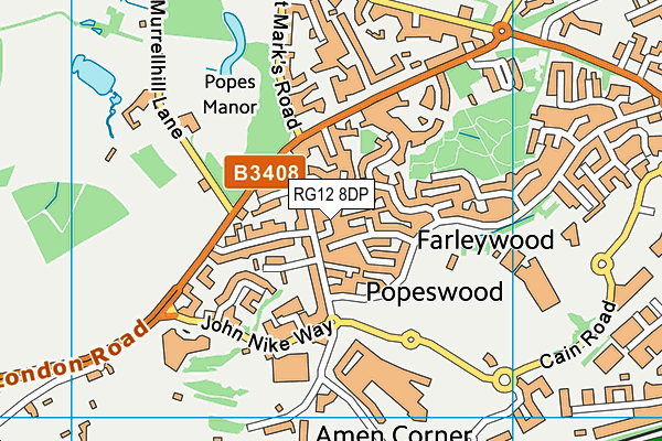 RG12 8DP map - OS VectorMap District (Ordnance Survey)