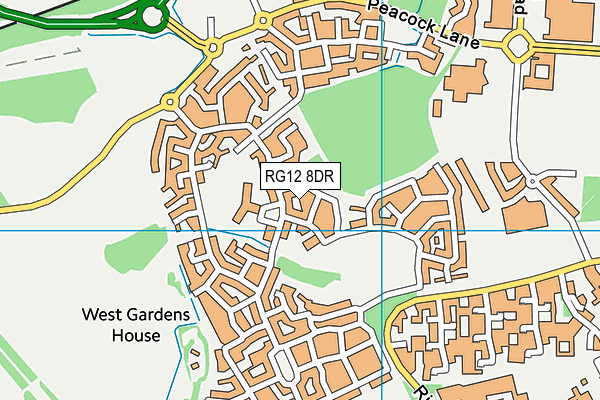 RG12 8DR map - OS VectorMap District (Ordnance Survey)