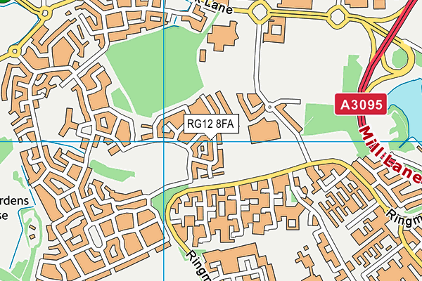 RG12 8FA map - OS VectorMap District (Ordnance Survey)