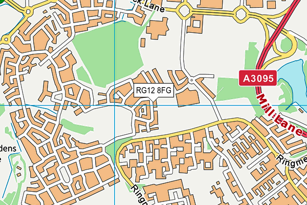 RG12 8FG map - OS VectorMap District (Ordnance Survey)