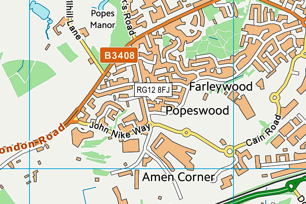 RG12 8FJ map - OS VectorMap District (Ordnance Survey)