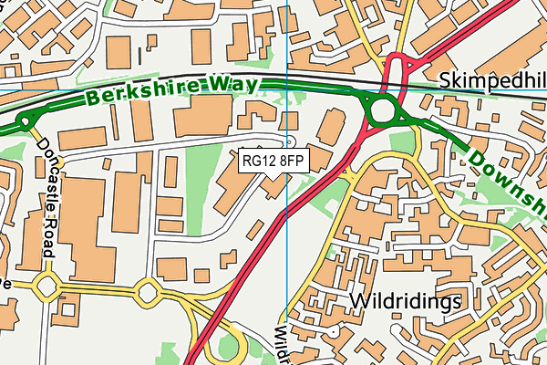 RG12 8FP map - OS VectorMap District (Ordnance Survey)