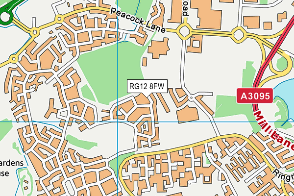 RG12 8FW map - OS VectorMap District (Ordnance Survey)