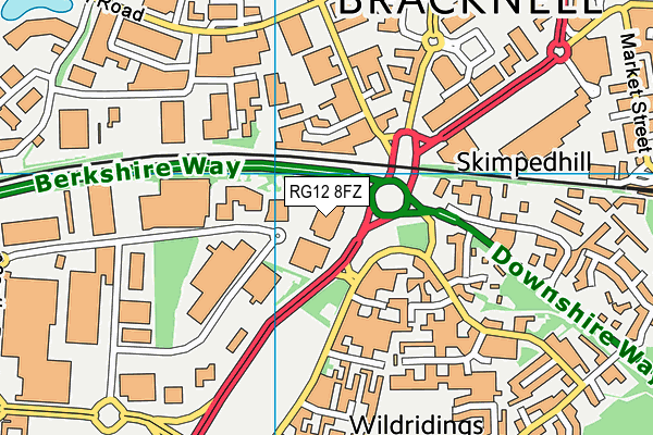 RG12 8FZ map - OS VectorMap District (Ordnance Survey)