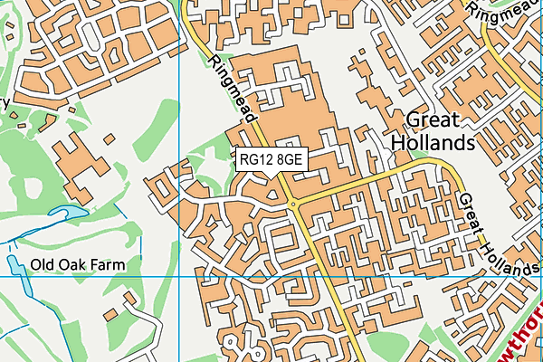 RG12 8GE map - OS VectorMap District (Ordnance Survey)