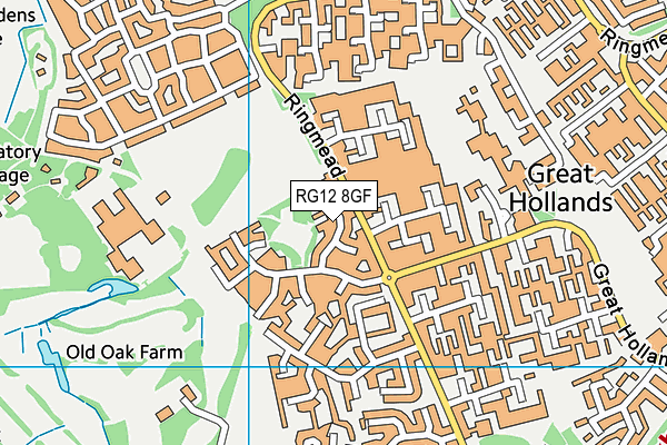 RG12 8GF map - OS VectorMap District (Ordnance Survey)