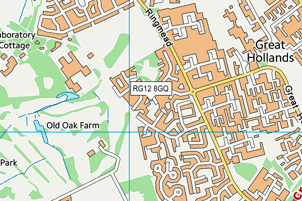 RG12 8GQ map - OS VectorMap District (Ordnance Survey)