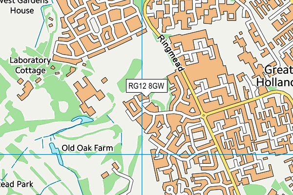 RG12 8GW map - OS VectorMap District (Ordnance Survey)