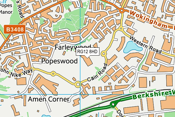 RG12 8HD map - OS VectorMap District (Ordnance Survey)