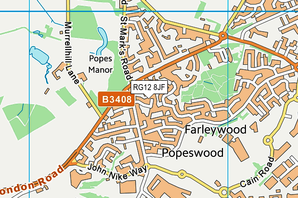 RG12 8JF map - OS VectorMap District (Ordnance Survey)