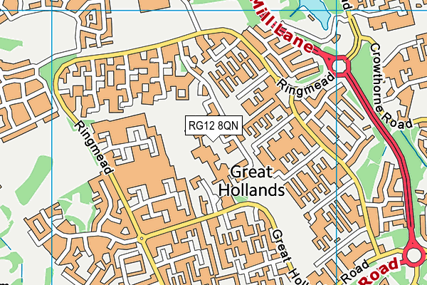 RG12 8QN map - OS VectorMap District (Ordnance Survey)