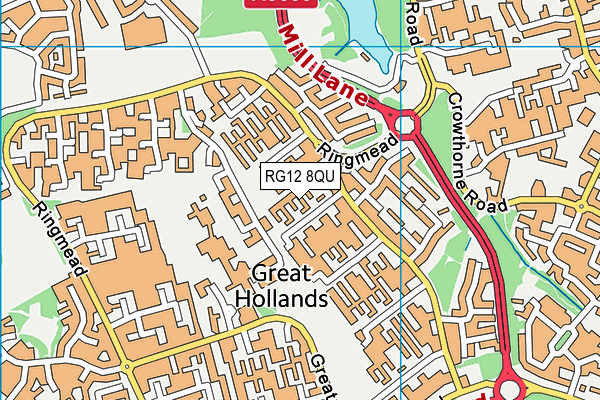 RG12 8QU map - OS VectorMap District (Ordnance Survey)