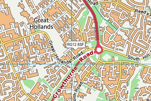 RG12 8SF map - OS VectorMap District (Ordnance Survey)