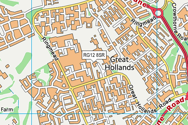 RG12 8SR map - OS VectorMap District (Ordnance Survey)