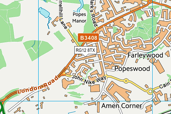 RG12 8TX map - OS VectorMap District (Ordnance Survey)