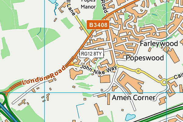 RG12 8TY map - OS VectorMap District (Ordnance Survey)