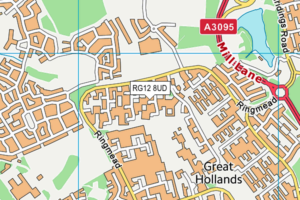 RG12 8UD map - OS VectorMap District (Ordnance Survey)