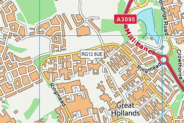 RG12 8UE map - OS VectorMap District (Ordnance Survey)