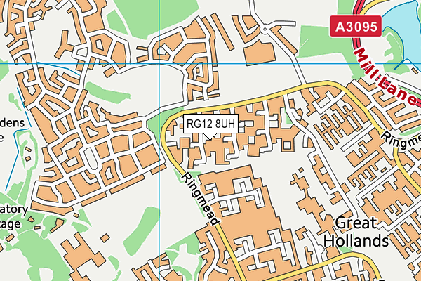 RG12 8UH map - OS VectorMap District (Ordnance Survey)