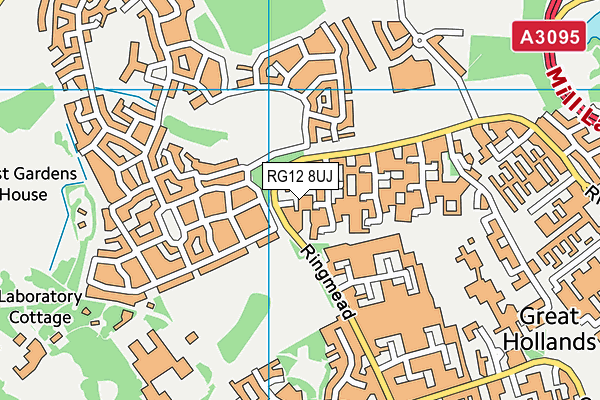 RG12 8UJ map - OS VectorMap District (Ordnance Survey)
