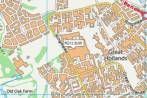 RG12 8UW map - OS VectorMap District (Ordnance Survey)