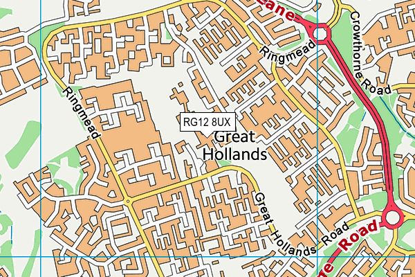 RG12 8UX map - OS VectorMap District (Ordnance Survey)