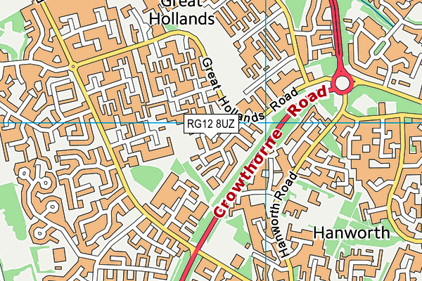 RG12 8UZ map - OS VectorMap District (Ordnance Survey)