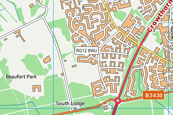 RG12 8WU map - OS VectorMap District (Ordnance Survey)