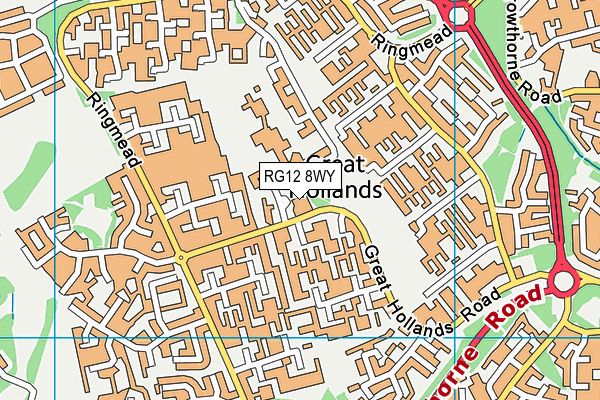 RG12 8WY map - OS VectorMap District (Ordnance Survey)