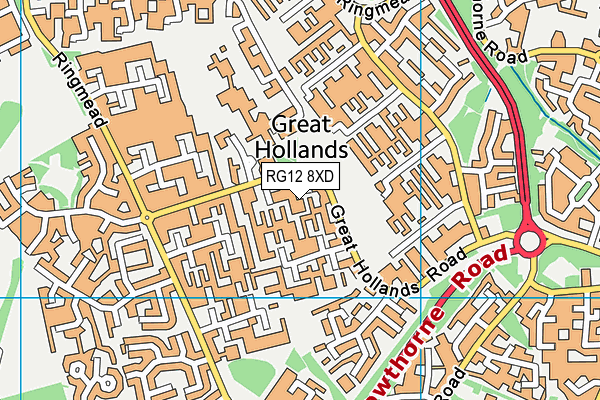 RG12 8XD map - OS VectorMap District (Ordnance Survey)