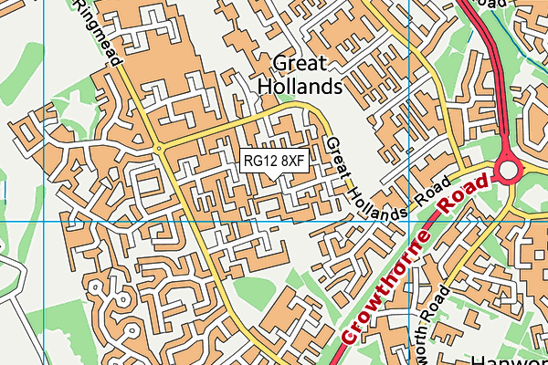 RG12 8XF map - OS VectorMap District (Ordnance Survey)