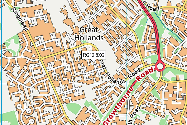 RG12 8XG map - OS VectorMap District (Ordnance Survey)