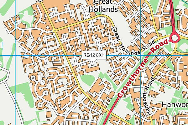 RG12 8XH map - OS VectorMap District (Ordnance Survey)