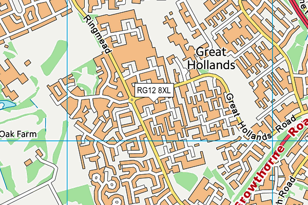 RG12 8XL map - OS VectorMap District (Ordnance Survey)